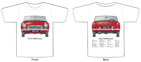 MGB Roadster (wire wheels) 1962-64 T-shirt Front & Back